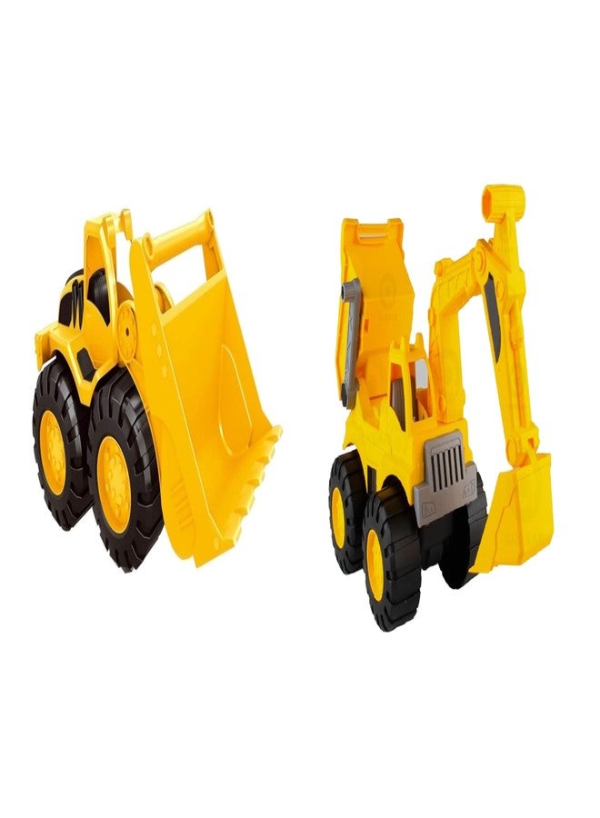 Quasar Bulldozer with Dig Dump 2 in 1 Combo Engineering Automobile Construction Friction Powered Vehicle Truck Toys - Image 1